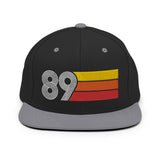 89 - 1989 Retro Tri-Line Snapback Hat
