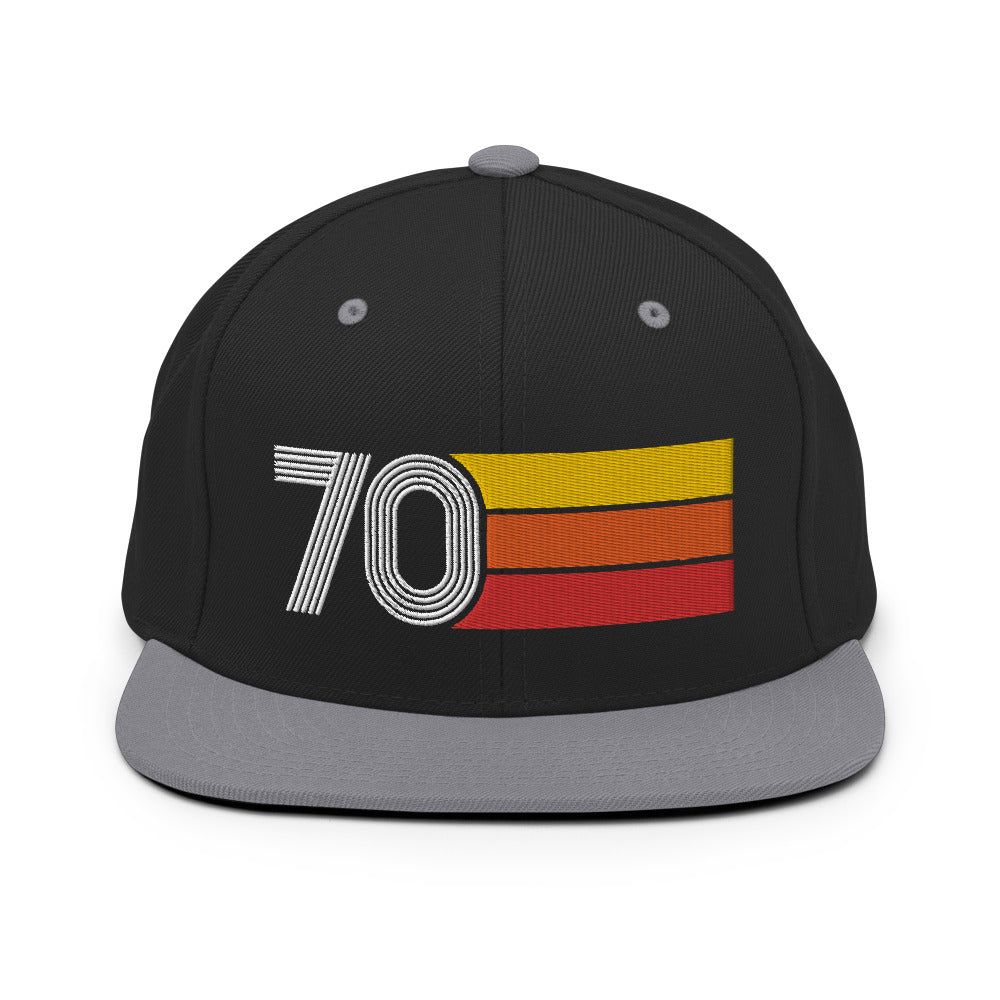 70 - 1970 Retro Tri-Line Snapback Hat