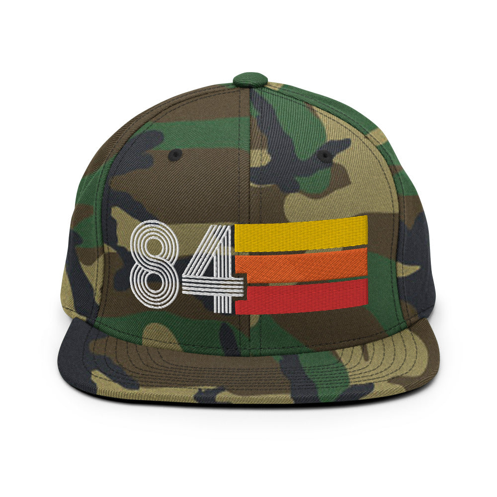 84 - 1984 Retro Tri-Line Snapback Hat