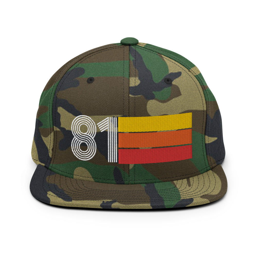 81 - 1981 Retro Tri-Line Snapback Hat