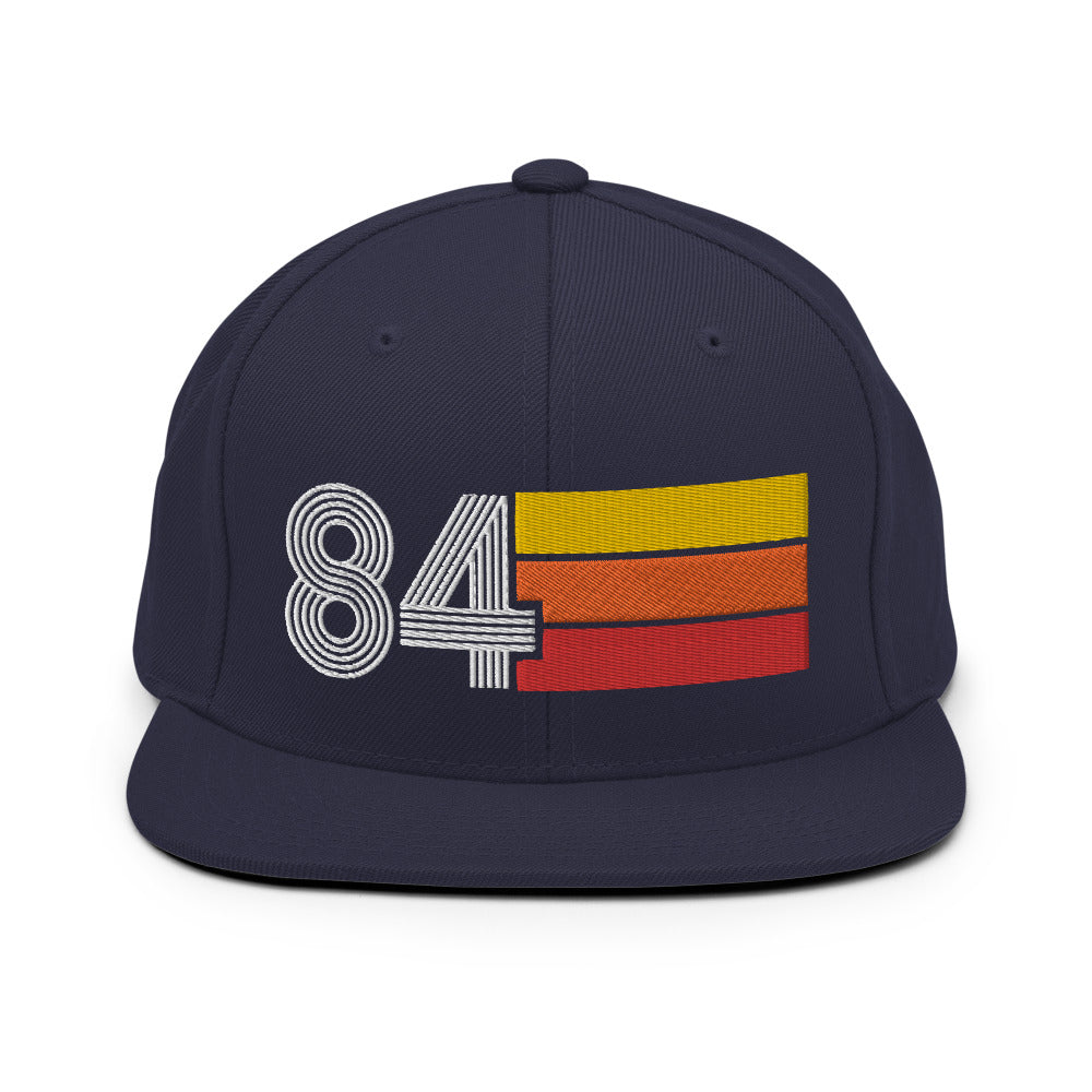 84 - 1984 Retro Tri-Line Snapback Hat
