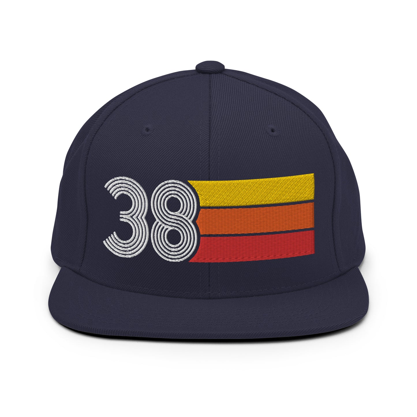 38 - Number Thirty Eight Retro Tri Line Snapback Hat