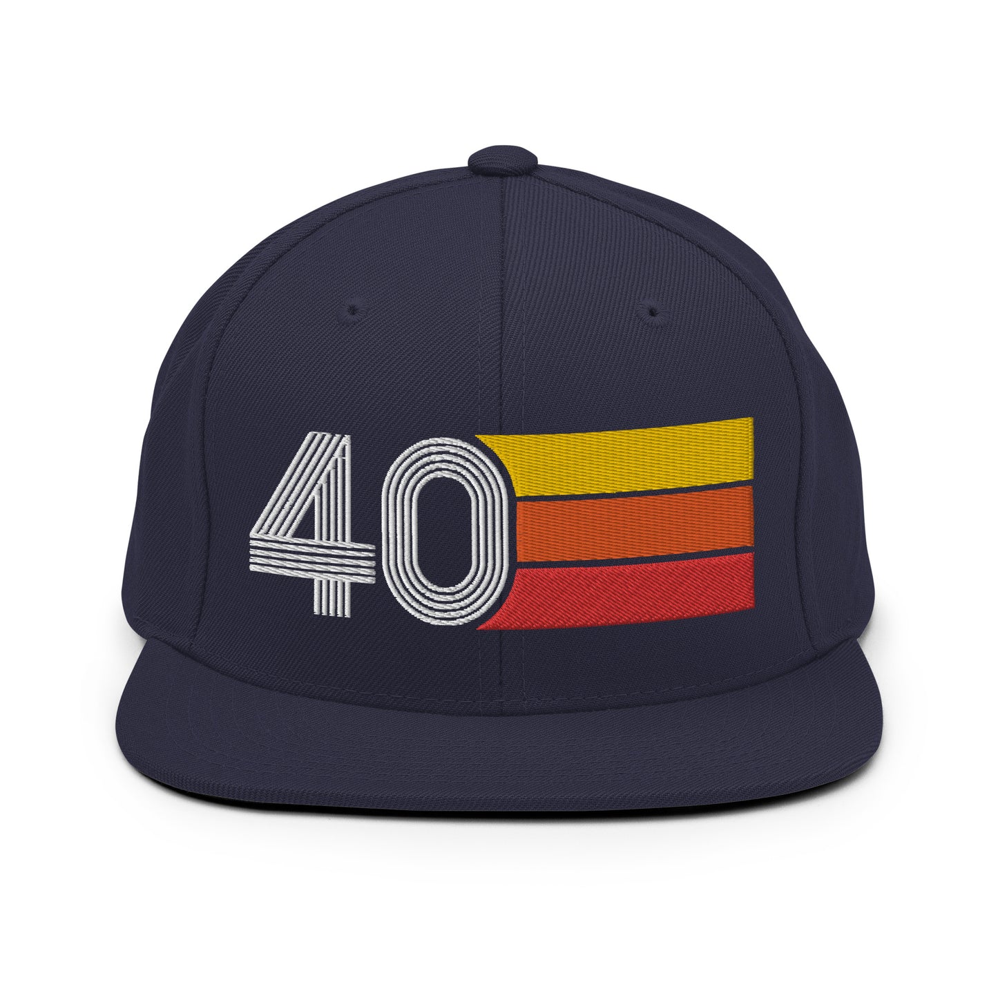 40 - Number Forty 40th Retro Tri-Line Snapback Hat