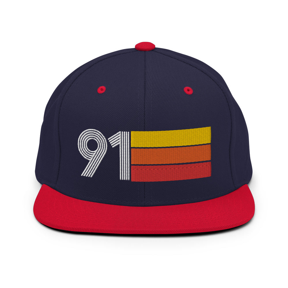 91 - 1991 Retro Tri-Line Snapback Hat