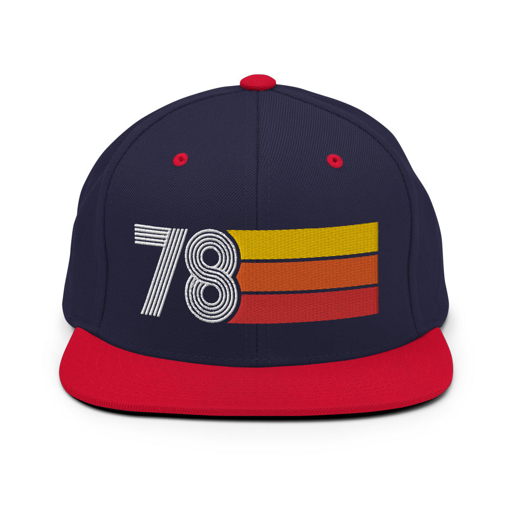 78 - 1978 Retro Tri-Line Snapback Hat