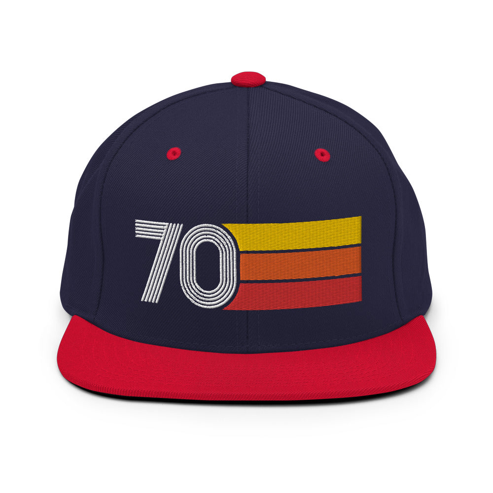 70 - 1970 Retro Tri-Line Snapback Hat