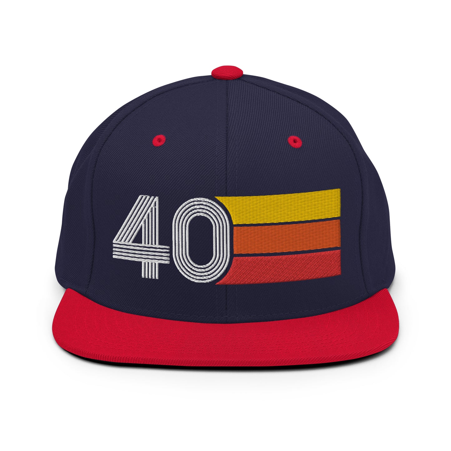 40 - Number Forty 40th Retro Tri-Line Snapback Hat