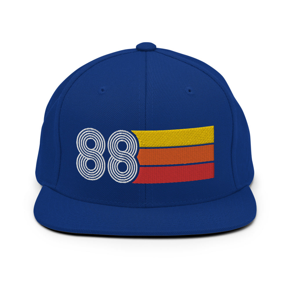 88 - 1988 Retro Tri-Line Snapback Hat