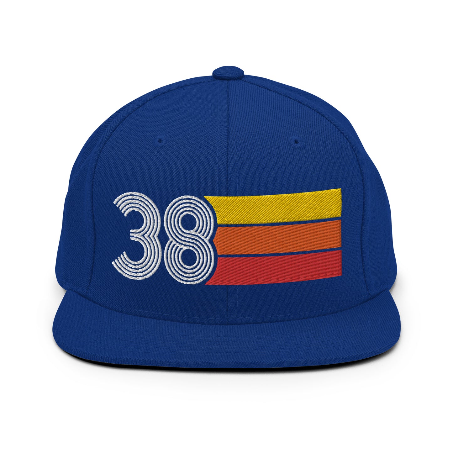 38 - Number Thirty Eight Retro Tri Line Snapback Hat