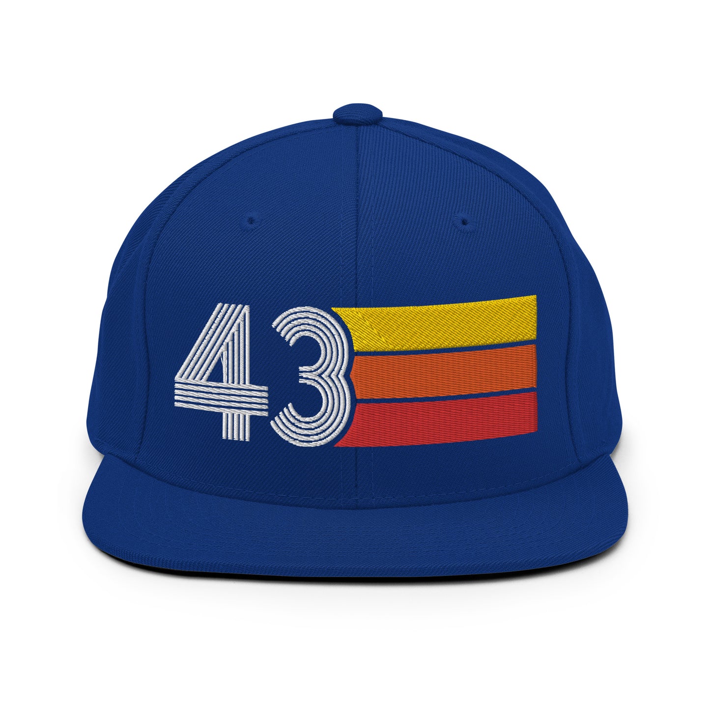 43 - Number Forty Three Retro Tri-Line Snapback Hat