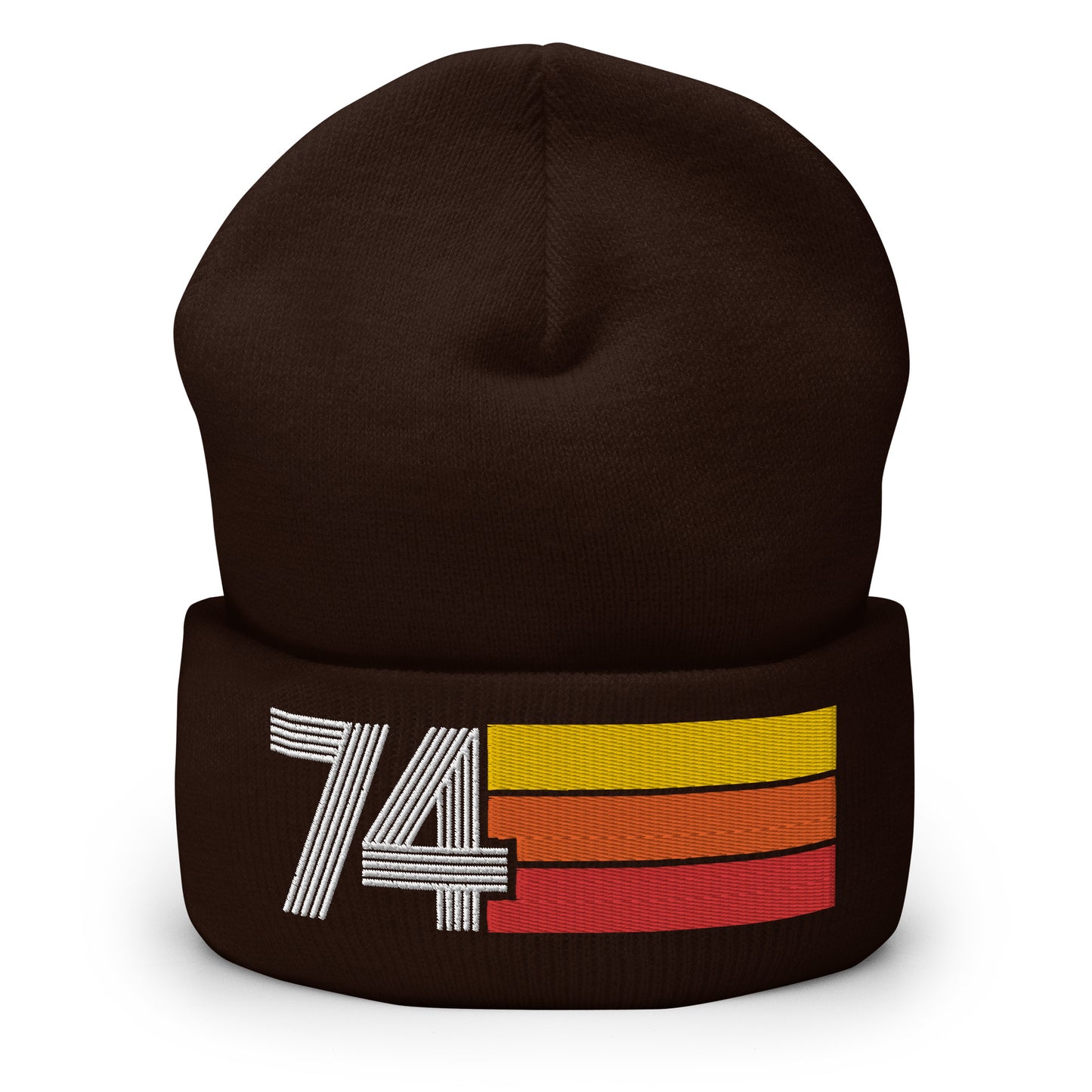 74 - 1974 Retro Tri-Line Cuffed Beanie