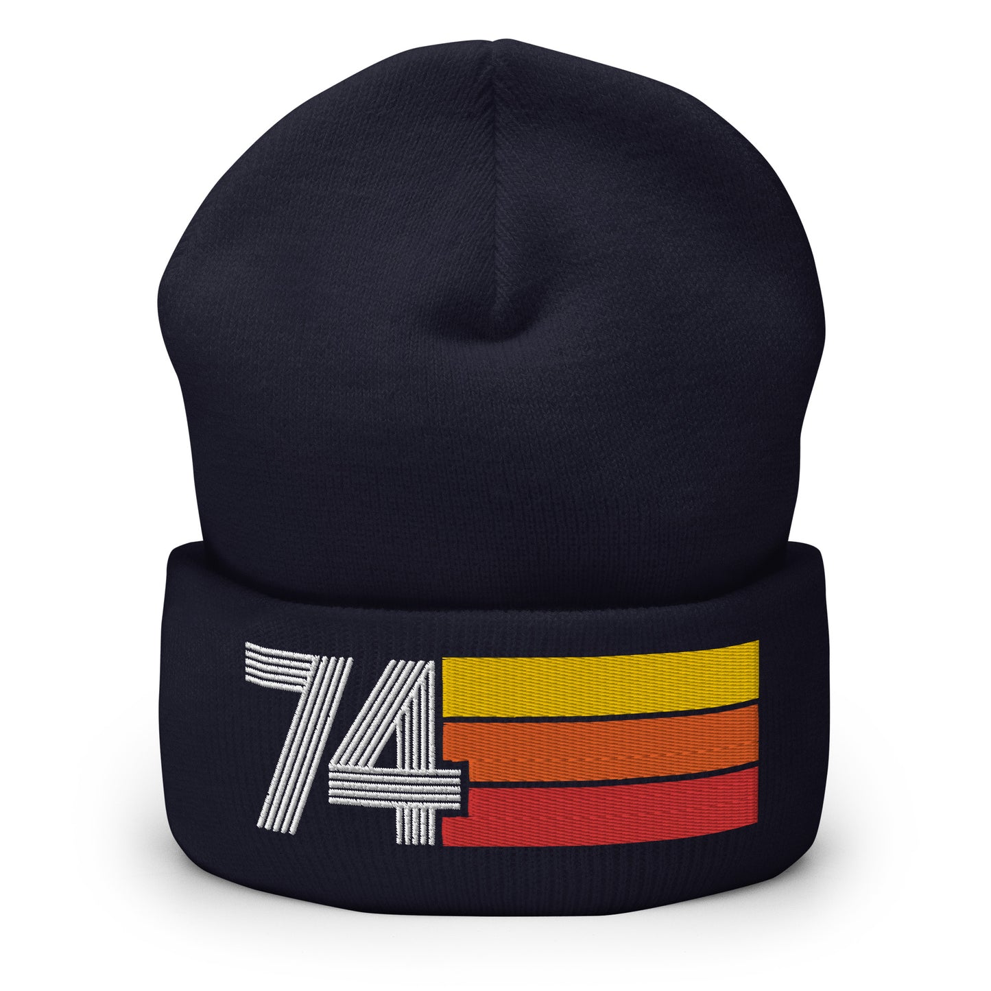 74 - 1974 Retro Tri-Line Cuffed Beanie