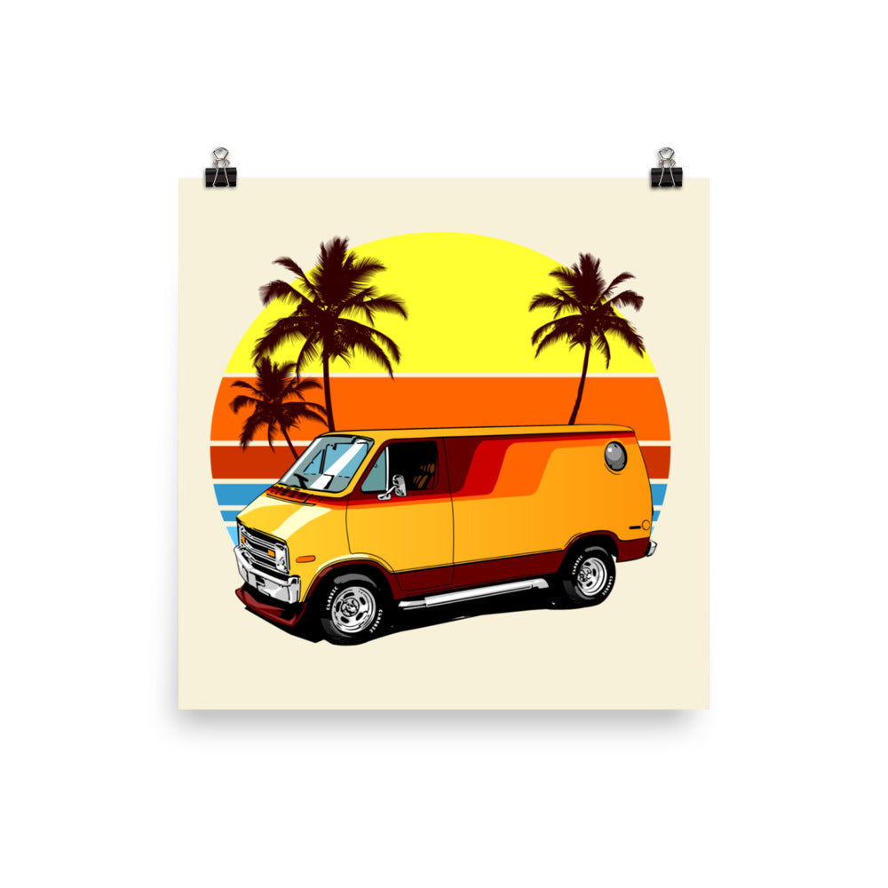 Retro Boogie Van Wall Art Poster