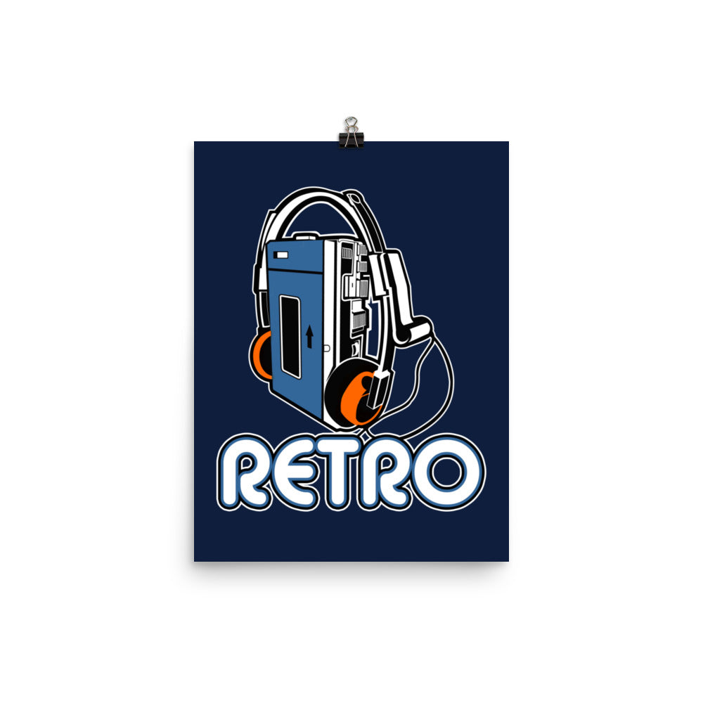 Retro Cassette Player Wall Art Poster