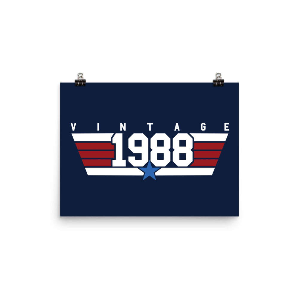 88 - Vintage 1988 Aviator Wall Art Poster