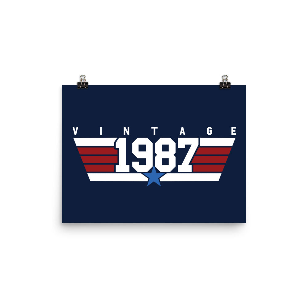 87 - Vintage 1987 Aviator Wall Art Poster