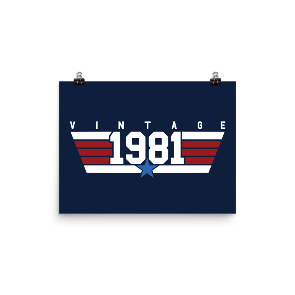 81 - Vintage 1981 Aviator Wall Art Poster