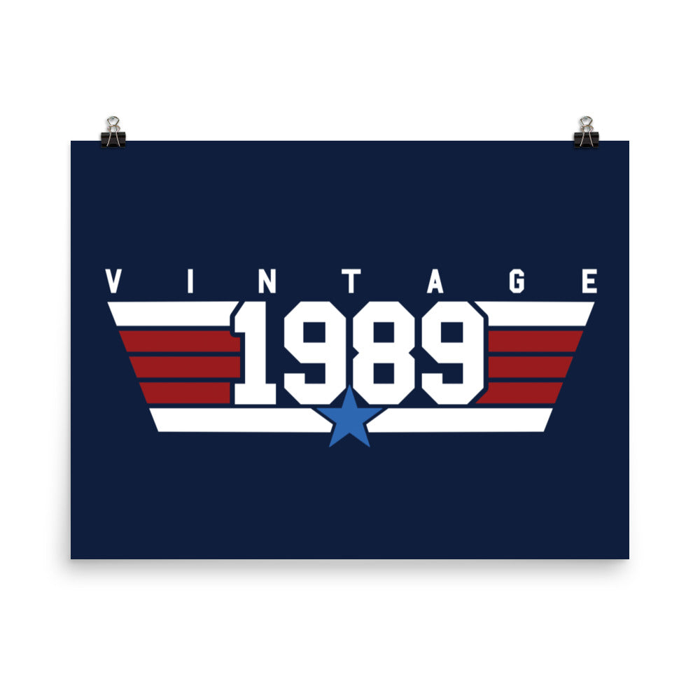89 - Vintage 1989 Aviator Wall Art Poster