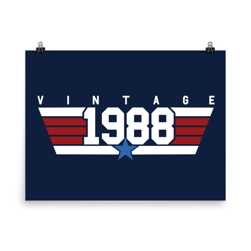 88 - Vintage 1988 Aviator Wall Art Poster
