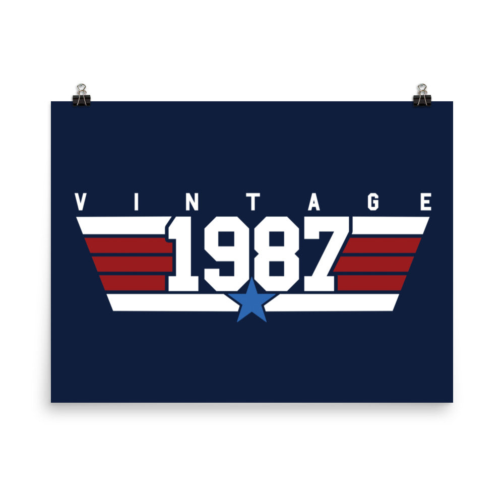 87 - Vintage 1987 Aviator Wall Art Poster