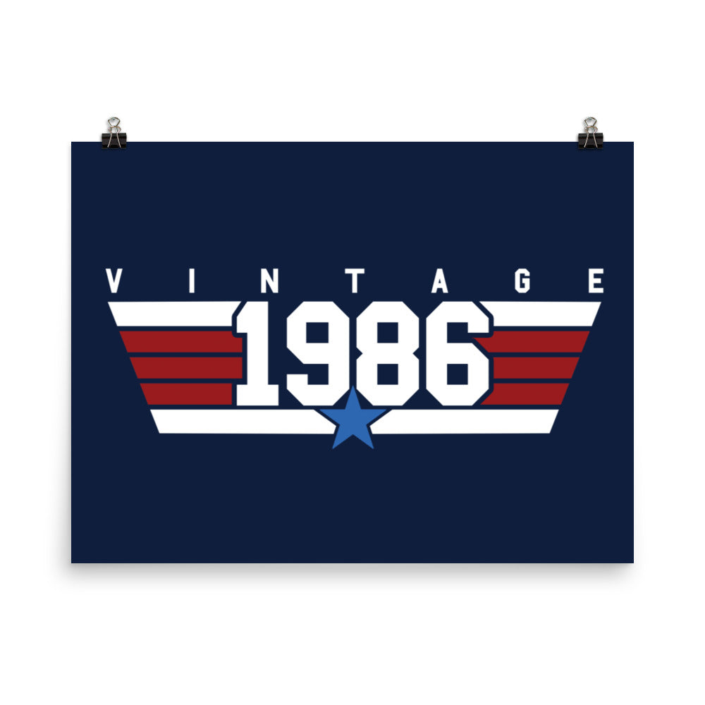 86 - Vintage 1986 Aviator Wall Art Poster