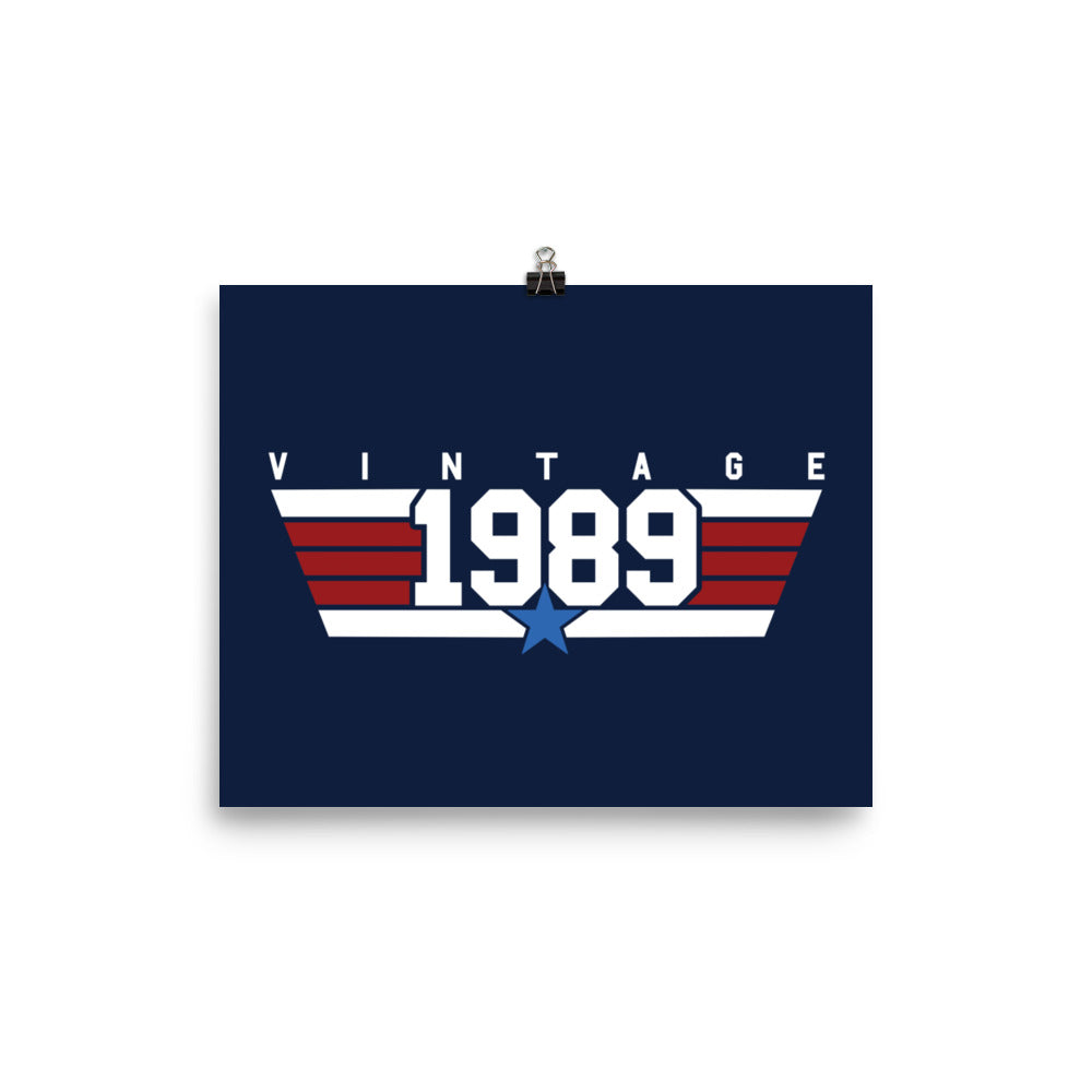 89 - Vintage 1989 Aviator Wall Art Poster