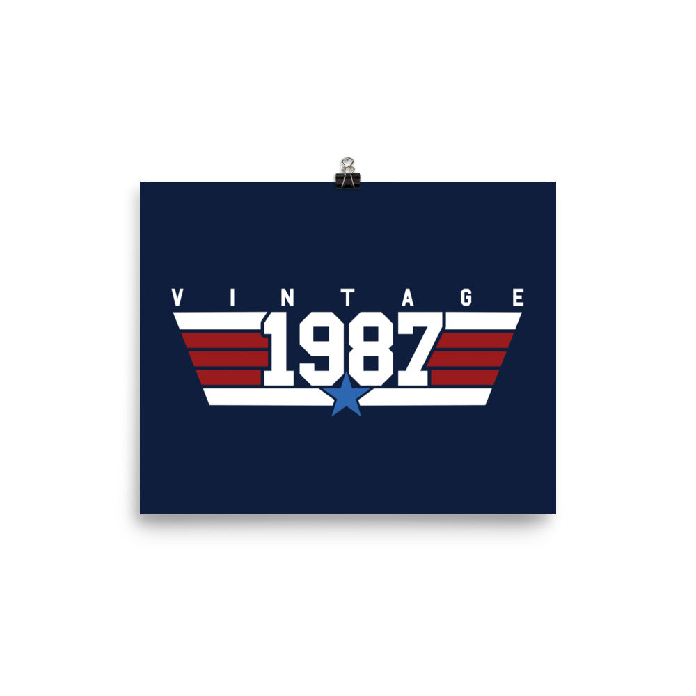 87 - Vintage 1987 Aviator Wall Art Poster