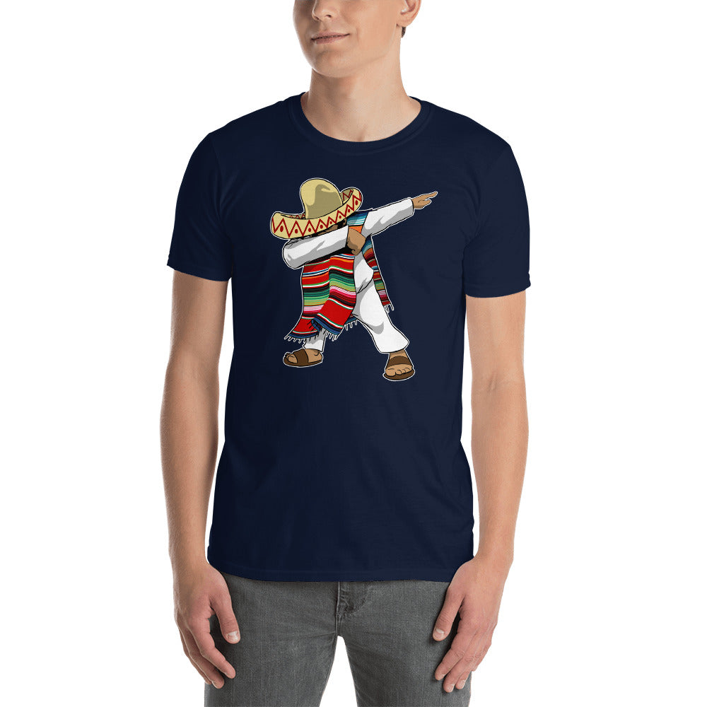 Mexican Poncho Sombrero Dabbing Short-Sleeve Unisex T-Shirt