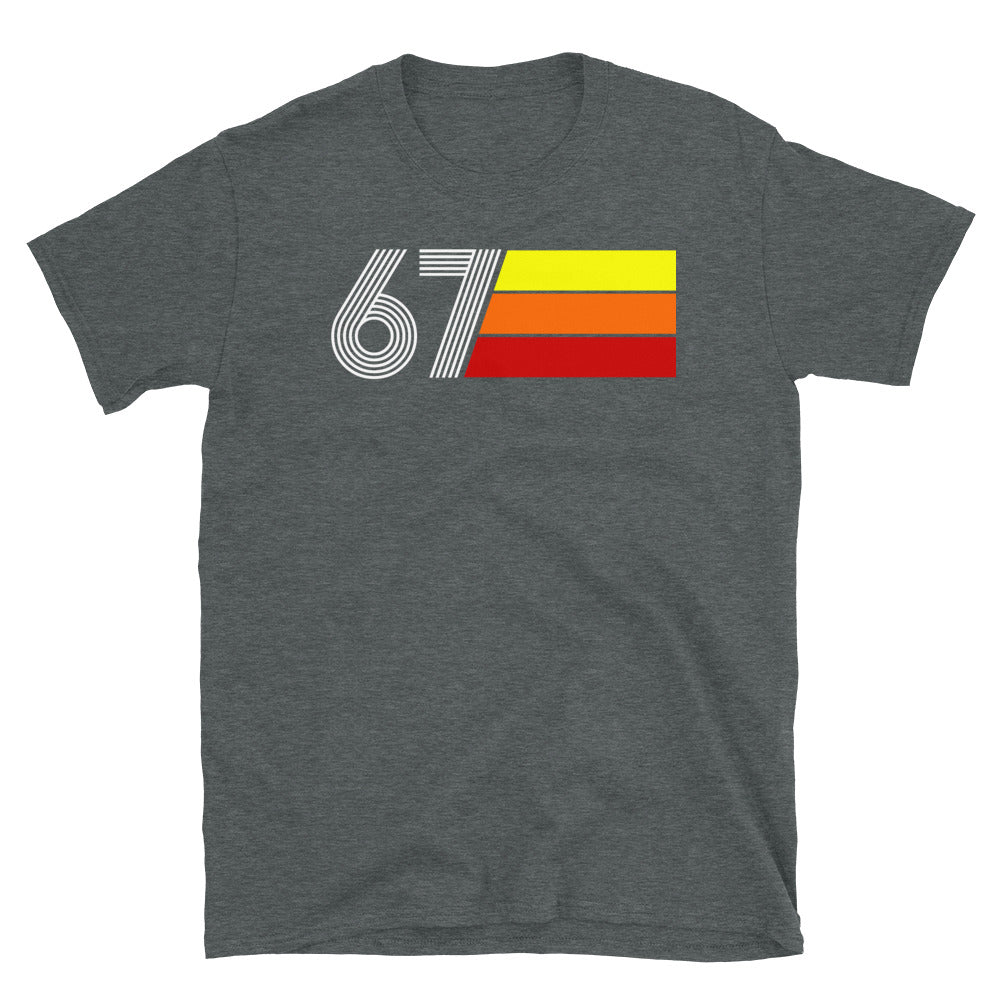 67 - RETRO TRI-LINE MEN'S WOMEN'S SHORT-SLEEVE UNISEX T-SHIRT