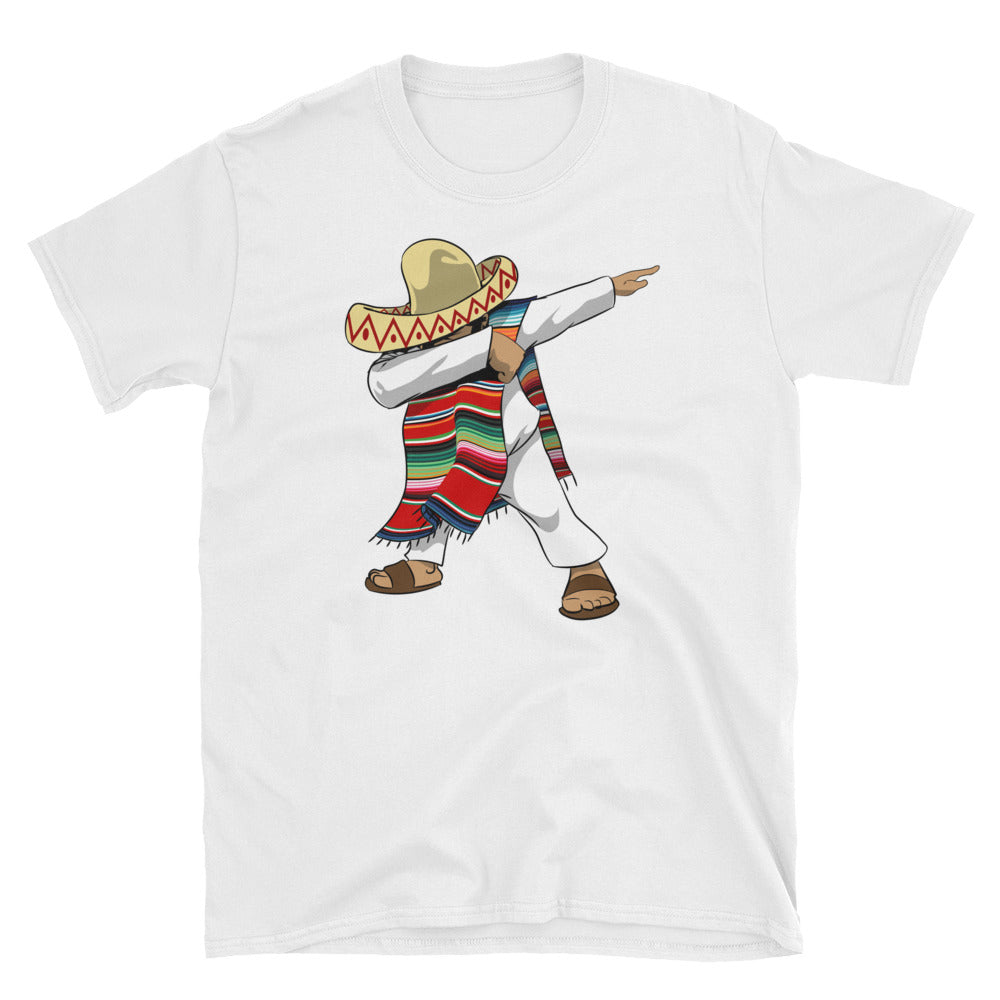 Mexican Poncho Sombrero Dabbing Short-Sleeve Unisex T-Shirt