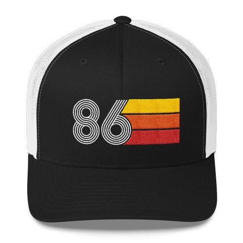 Vintage 1986 Birthday Hat Trucker Cap number 86 retro