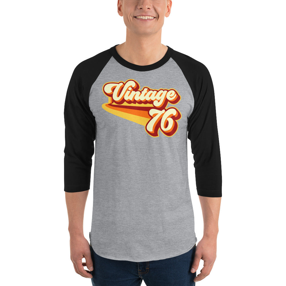 Vintage 1976 Warm Retro Lines 3/4 sleeve raglan shirt