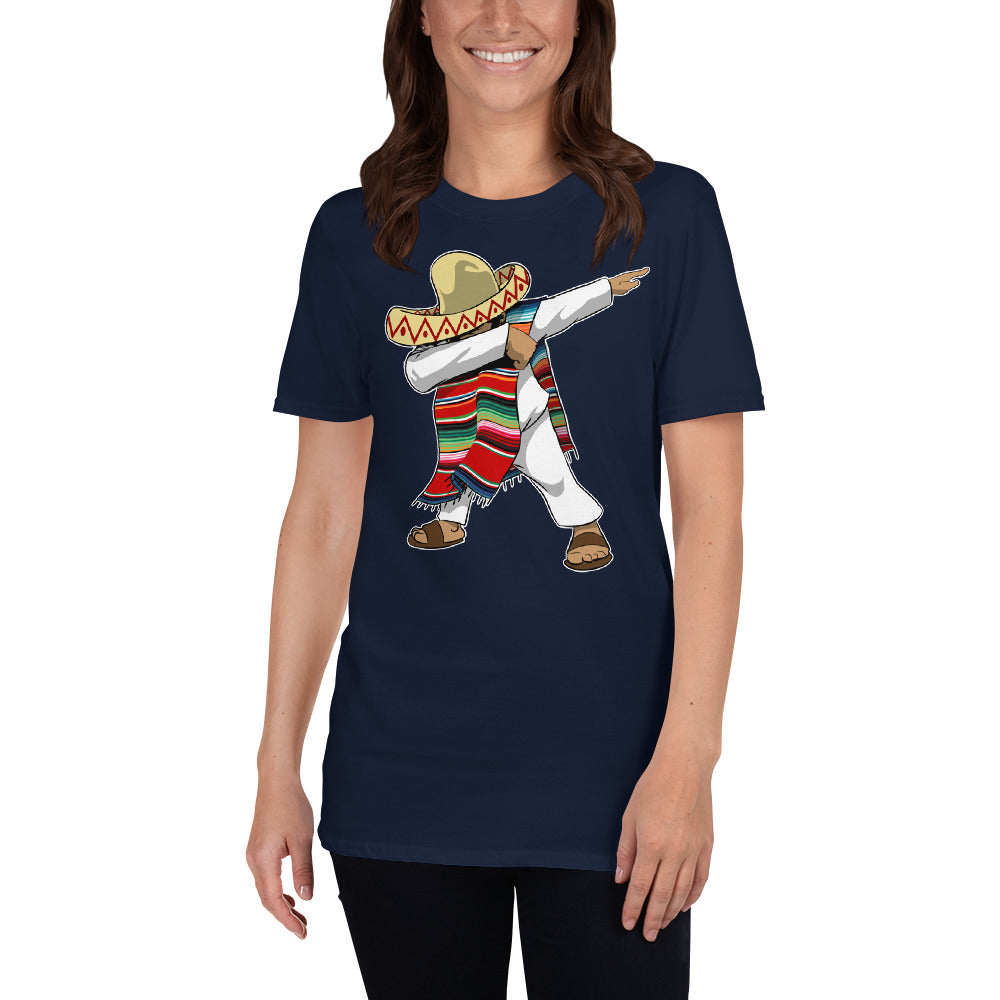 Mexican Poncho Sombrero Dabbing Short-Sleeve Unisex T-Shirt