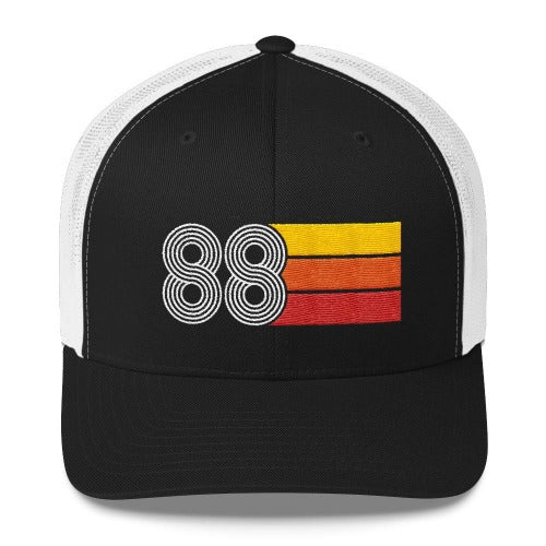 Vintage 1988 Birthday Hat Trucker Cap number 88 retro