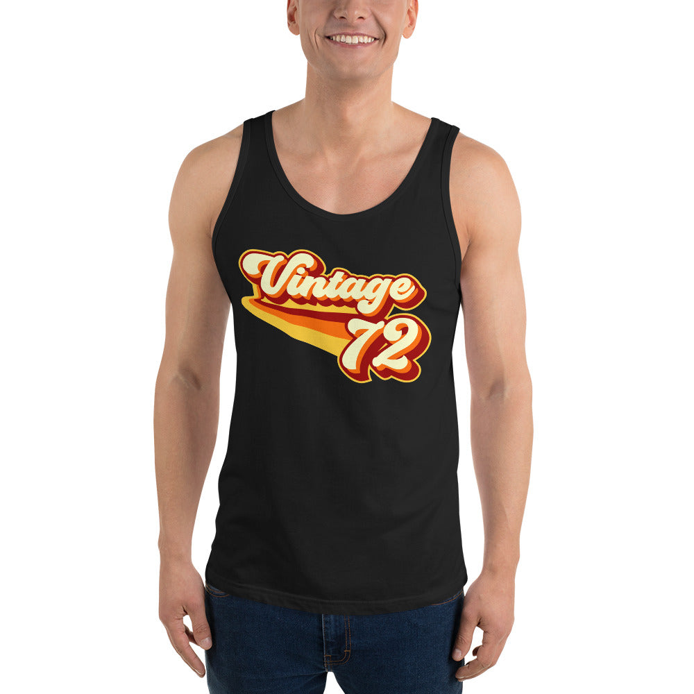 Vintage 1972 Warm Retro Lines Unisex Tank Top