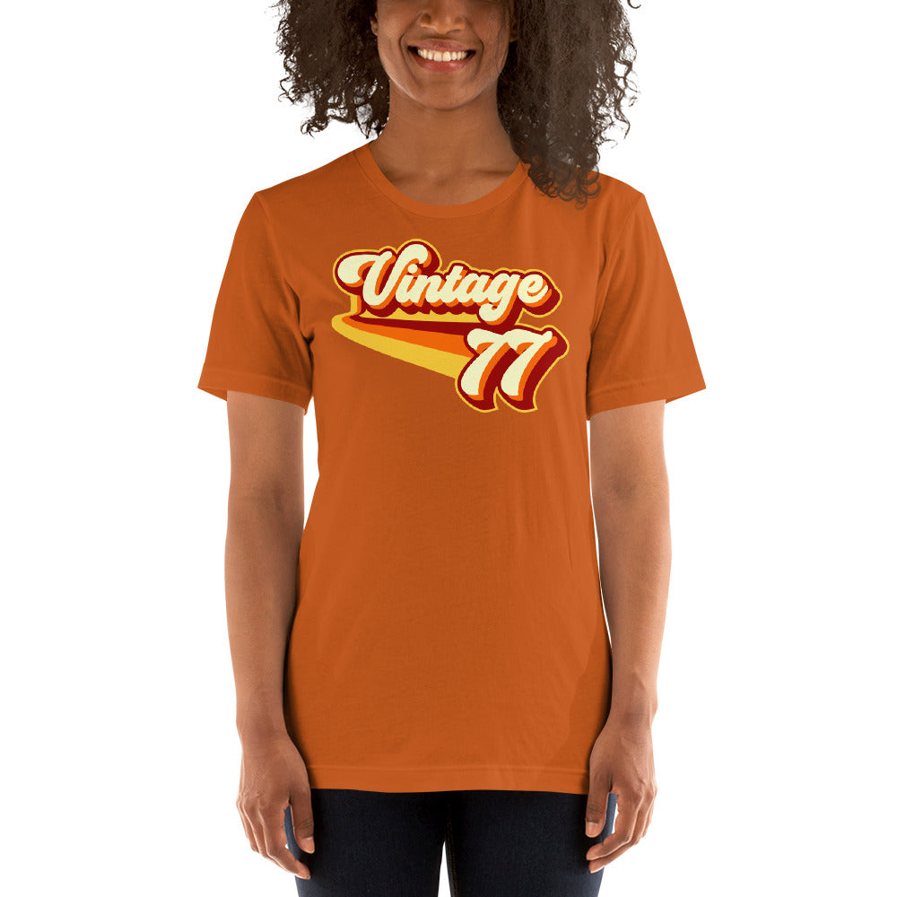 Vintage 1977 Warm Retro Lines SLIM FIT Short-Sleeve Unisex T-Shirt