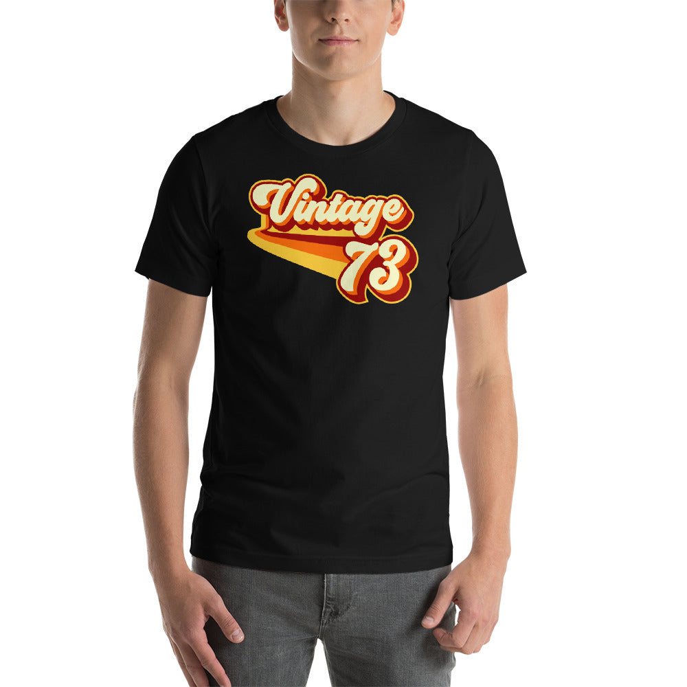 Vintage 1973 Warm Retro Lines SLIM FIT Short-Sleeve Unisex T-Shirt