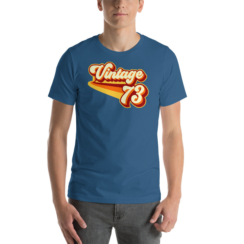 Vintage 1973 Warm Retro Lines SLIM FIT Short-Sleeve Unisex T-Shirt