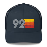vintage 1992 number 92 retro trucker hat birthday cap decoration party gift navy 