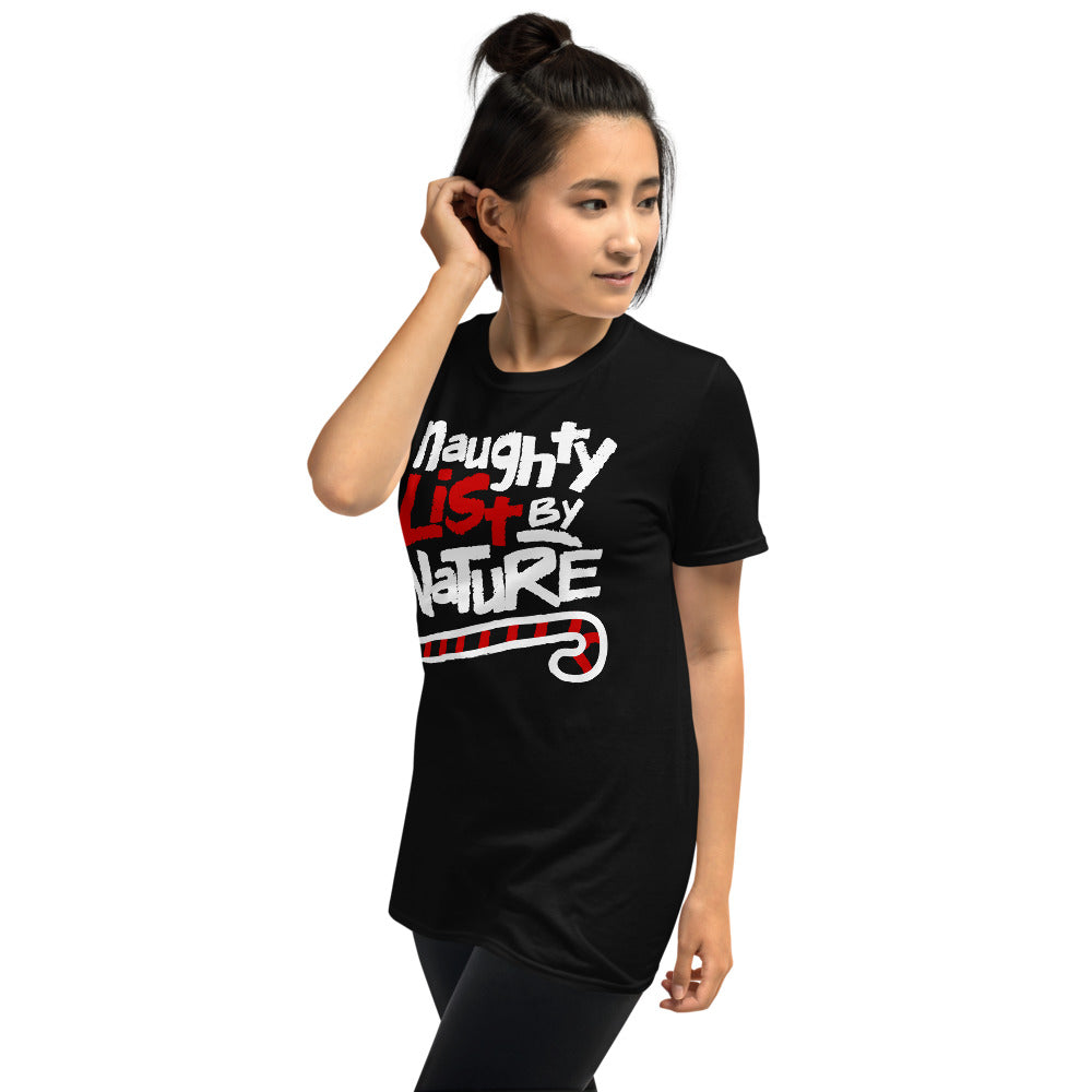 Naughty List By Nature Funny Christmas Short-Sleeve Unisex T-Shirt