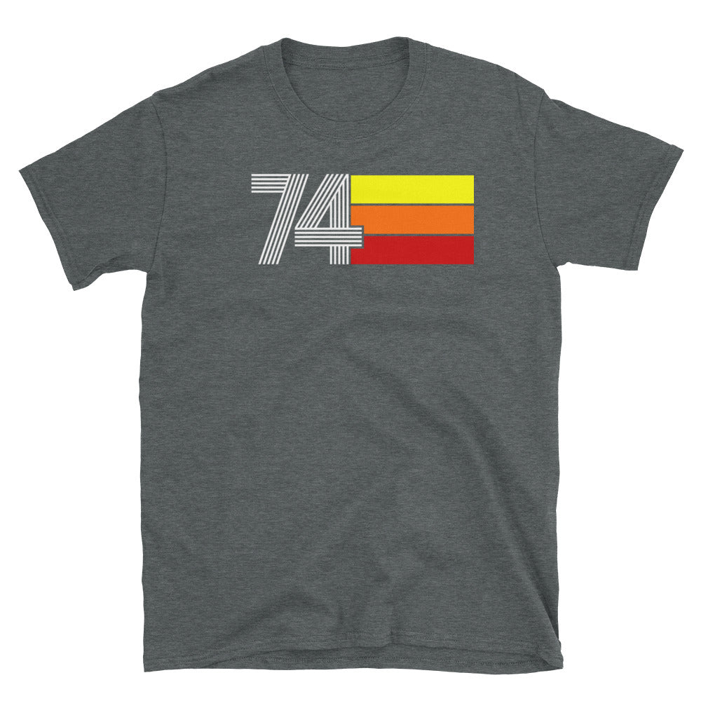 74 - RETRO TRI-LINE MEN'S WOMEN'S SHORT-SLEEVE UNISEX T-SHIRT