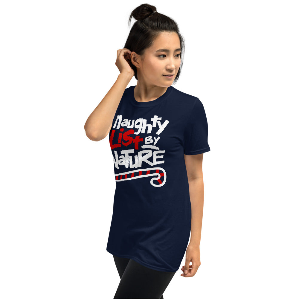 Naughty List By Nature Funny Christmas Short-Sleeve Unisex T-Shirt