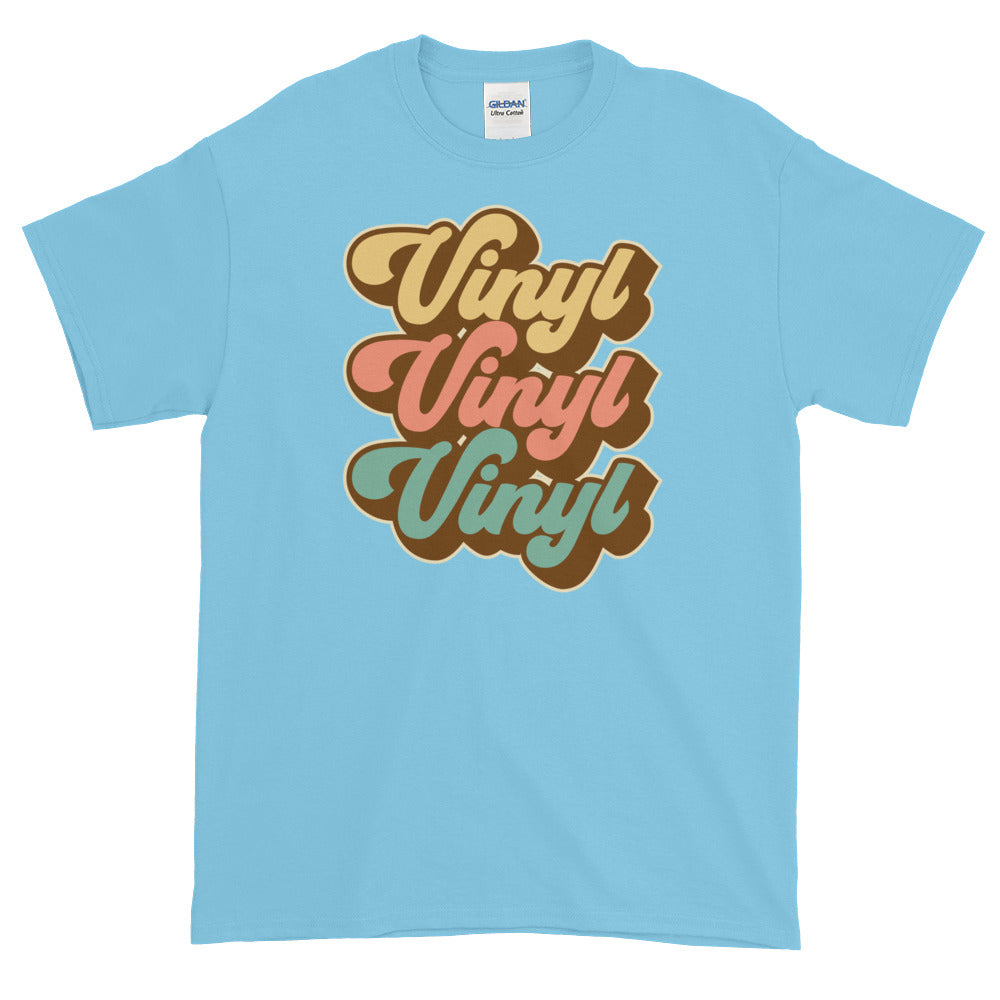 Vinyl Junkie LP Lover Record Collector Retro Short-Sleeve T-Shirt - Styleuniversal