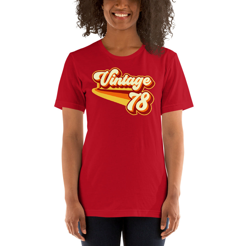 Vintage 1978 Warm Retro Lines SLIM FIT Short-Sleeve Unisex T-Shirt