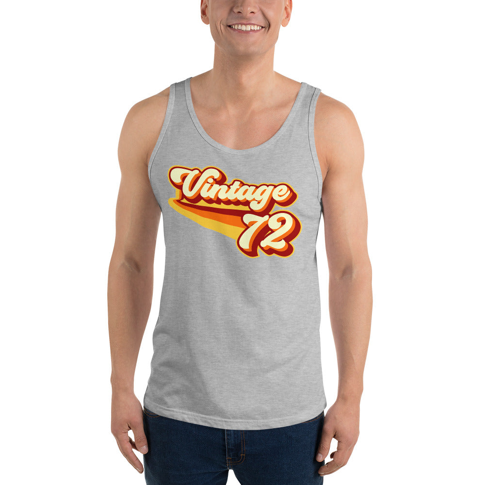 Vintage 1972 Warm Retro Lines Unisex Tank Top