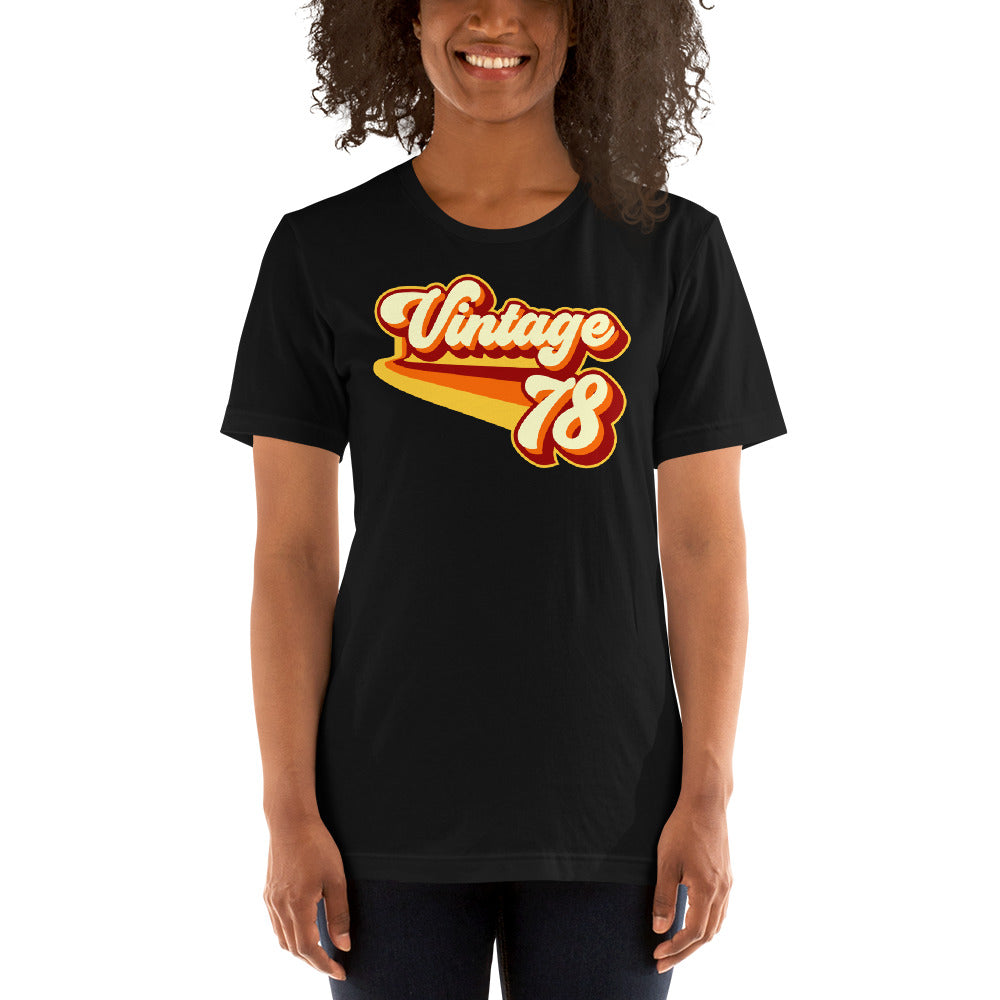 Vintage 1978 Warm Retro Lines SLIM FIT Short-Sleeve Unisex T-Shirt