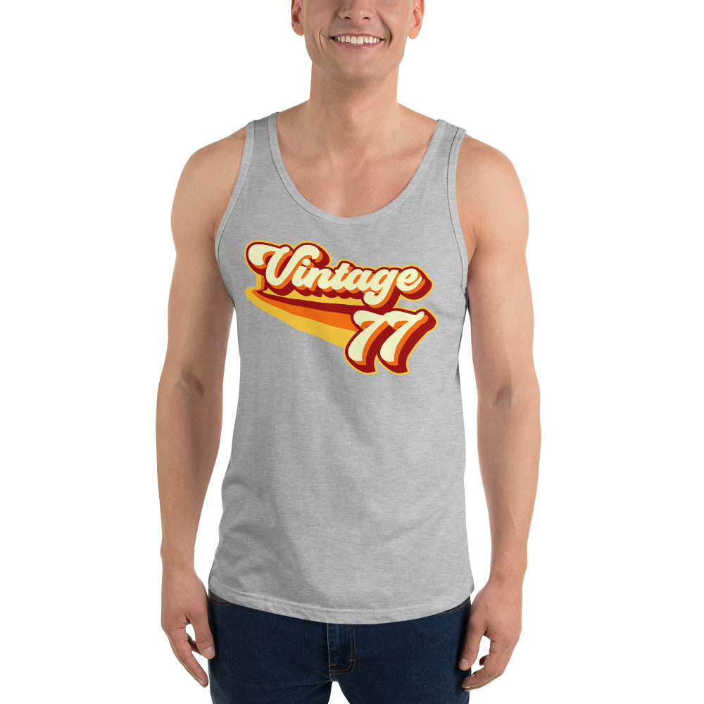 Vintage 1977 Warm Retro Lines Unisex Tank Top