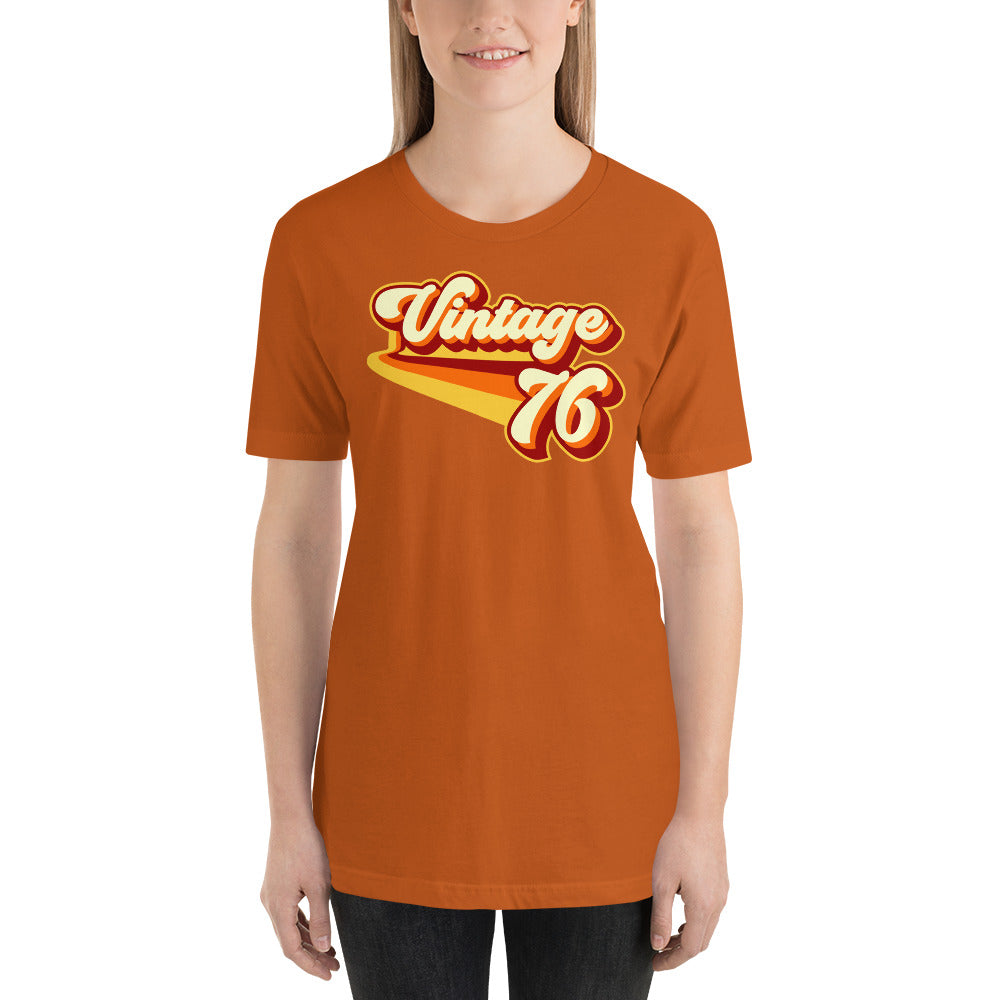 Vintage 1976 Warm Retro Lines SLIM FIT Short-Sleeve Unisex T-Shirt