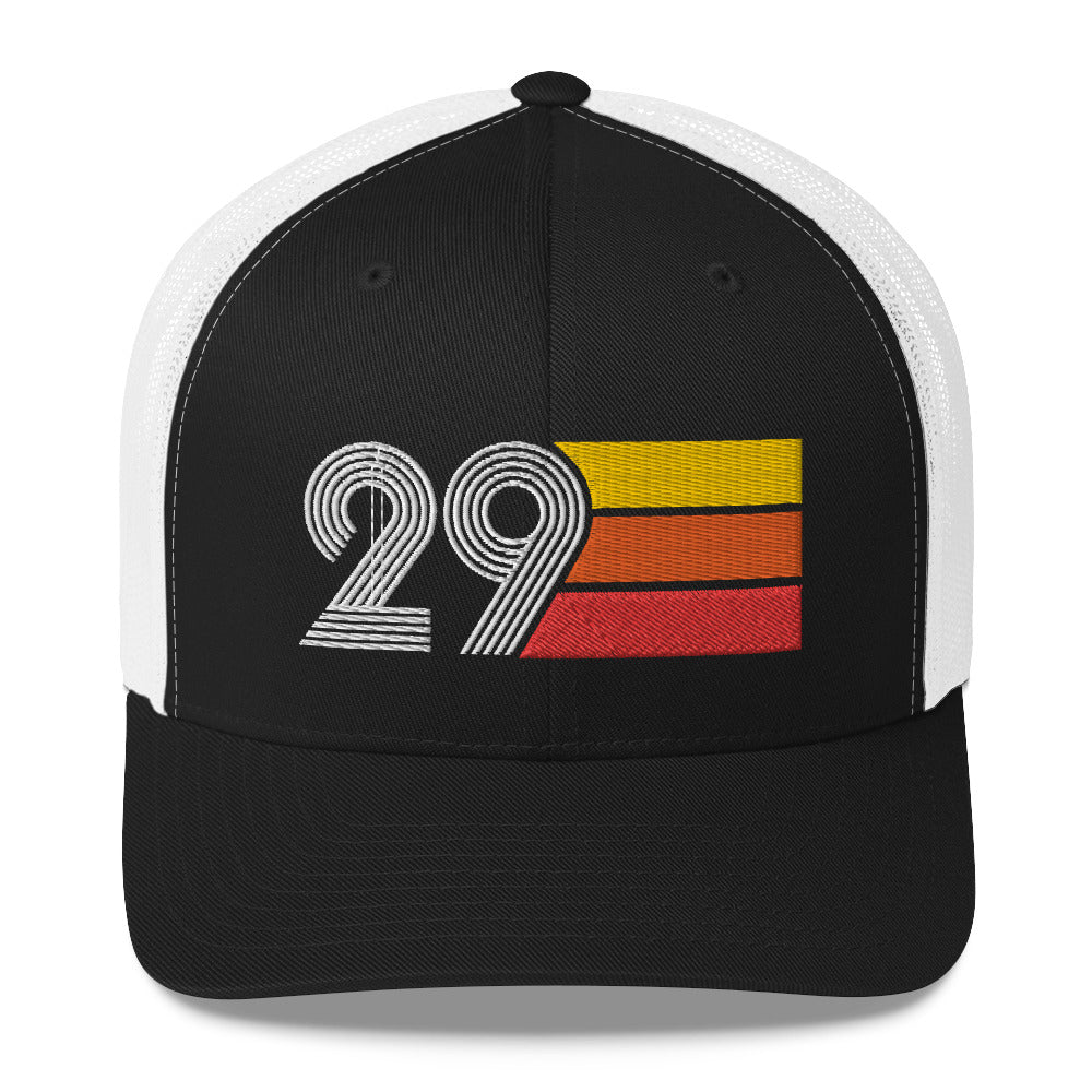 29 Number 29th Birthday Retro Men's Women's Trucker Hat