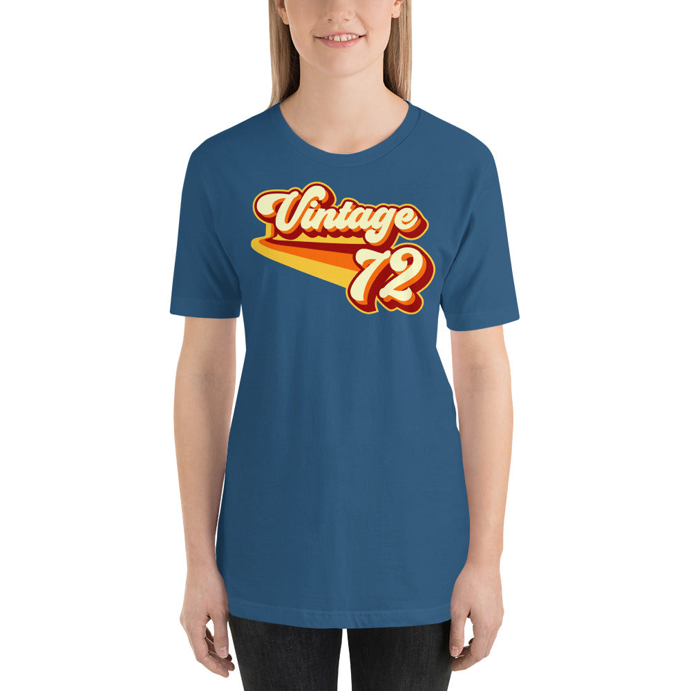 Vintage 1972 Warm Retro Lines SLIM FIT Short-Sleeve Unisex T-Shirt
